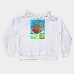 Autumn tree painting Kids Hoodie